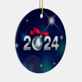 2023年新年おめでとう。カスタムクリスマス セラミックオーナメント (右)