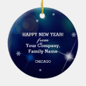 2023年新年おめでとう。カスタムクリスマス セラミックオーナメント (裏面)