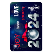 2023年新年おめでとう。クリスマスボーブル マグネット (縦)