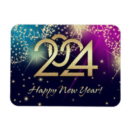 2023年新年おめでとう。花火と金ゴールド番号 マグネット