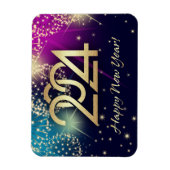 2023年新年おめでとう。花火と金ゴールド番号 マグネット (縦)