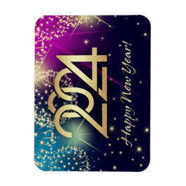 2023年新年おめでとう。花火と金ゴールド番号 マグネット