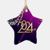 2023年新年おめでとう。Fireworksのデザイン セラミックオーナメント (右)