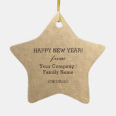 2023年新年おめでとう。Fireworksのデザイン セラミックオーナメント (裏面)