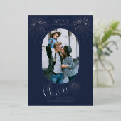 2023年新年の花火応援フォトシルバー 箔シーズンカード (立ち正面)