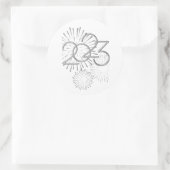 2023年新年の花火 ラウンドシール (バッグ)