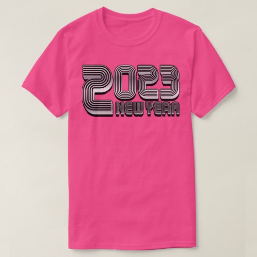 2023年新年シルバー文字 Tシャツ (デザイン正面)