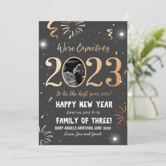 2023年新年妊娠のお知らせカード シーズンカード (スタンド正面)