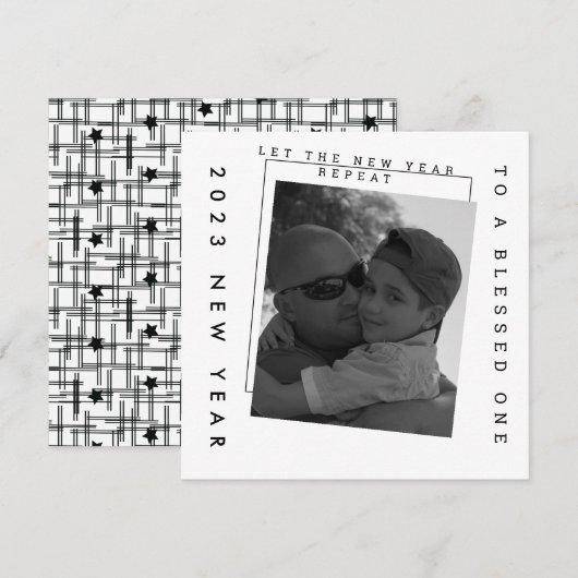 2023年新年白黒写真カード カード (正面/裏面)