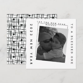 2023年新年白黒写真カード カード
