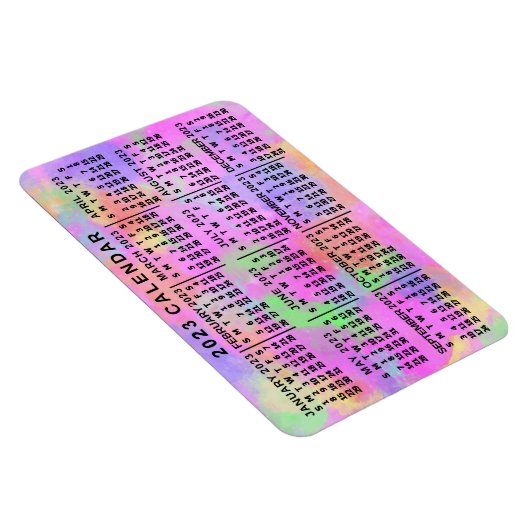 2023年月次カレンダーレインボー絵を描（ばちゃばちゃ）跳ねる マグネット (右側)