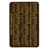 2023年月次カレンダー濃いコーヒー豆 マグネット (縦)