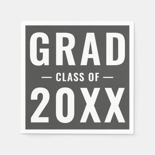 2023年木炭グレーモダンタイポグラフィ スタンダードカクテルナプキン (正面)