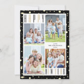 2023年正月カレンダー黒い金ゴールド4 Photo Collage シーズンカード (正面)