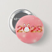 2023年正月中国のうさぎボタン 缶バッジ (正面&裏面)