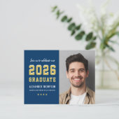 2023年海軍金ゴールド卒業パーティー写真 インビテーションポストカード (スタンド正面)