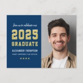 2023年海軍金ゴールド卒業パーティー写真 インビテーションポストカード (正面)