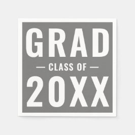 2023年灰色のタイポグラフィパーティーのモダングラードクラス スタンダードカクテルナプキン