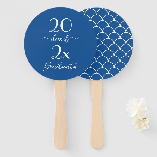 2023年版ブルーホワイトパターン ハンドファン (正面&裏面)