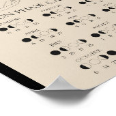 2023年現代的な月の満ち欠けカレンダー ポスター (角)