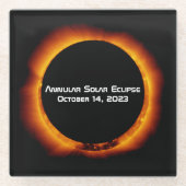 2023年環状太陽の食 ガラスコースター (正面)