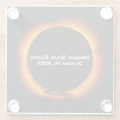 2023年環状太陽の食 ガラスコースター (裏面)