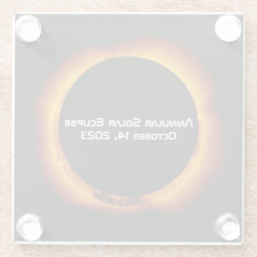 2023年環状太陽の食 ガラスコースター (裏面)