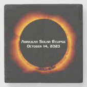 2023年環状太陽の食 ストーンコースター (正面)