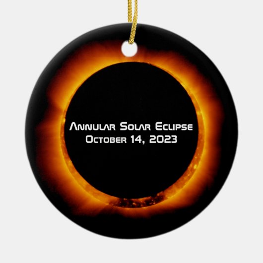 2023年環状太陽の食 セラミックオーナメント (正面)