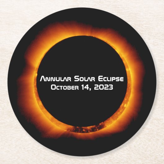 2023年環状太陽の食 ラウンドペーパーコースター (正面)