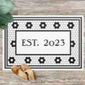 2023年白黒タイルデザインカスタム ドアマット