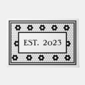 2023年白黒タイルデザインカスタム ドアマット (正面)