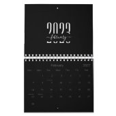 2023年白黒ミニマルモダンリストカレンダー カレンダー (2月 2027)