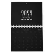 2023年白黒ミニマルモダンリストカレンダー カレンダー (1月 2027)