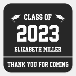 2023年白黒卒業のお願い スクエアシール