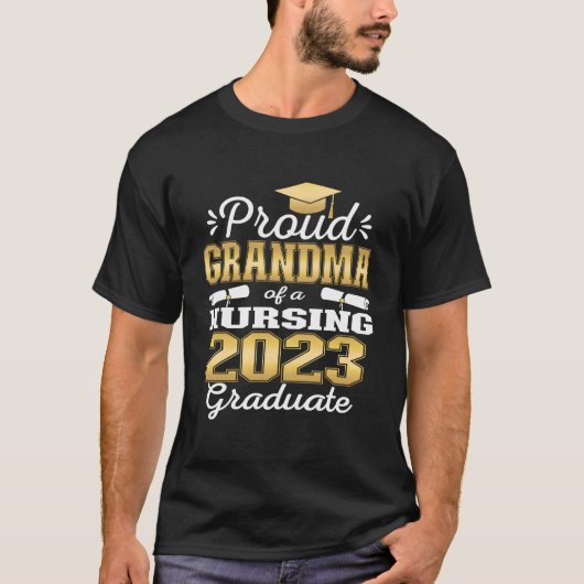 2023年看護学部卒業おばあちゃんおめでとう Tシャツ (正面)