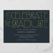 2023年祝卒業卒業はっきりした 箔招待状 (正面)