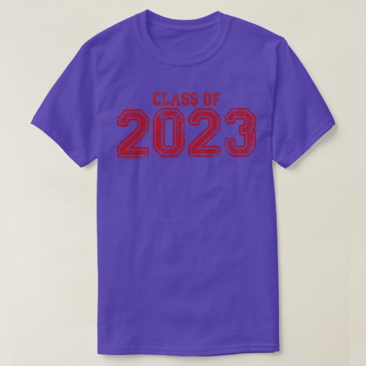2023年米国大学の赤クラス Tシャツ (デザイン正面)