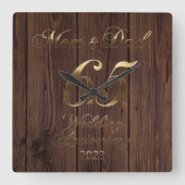 2023年素朴65周年結婚親 スクエア壁時計 (正面)