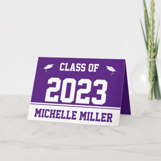 2023年紫王室の白の卒業 カード (正面)