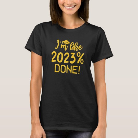 2023年終わったみたい！引用文おもしろい卒業タッセル Tシャツ (正面)