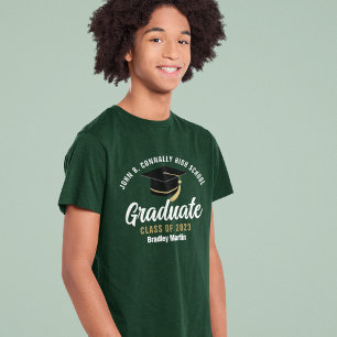 2023年緑カスタム高等学校卒業 Tシャツ