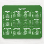 2023年表示カレンダー – 水平 – 緑 マウスパッド (正面)