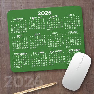 2023年表示カレンダー – 水平 – 緑 マウスパッド