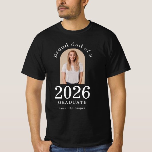 2023年誇りを持った卒業Tシャツのアーチフォトパパ Tシャツ (正面)