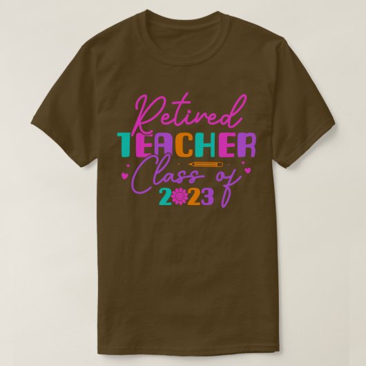 2023年退職した先生先生退職 Tシャツ (デザイン正面)