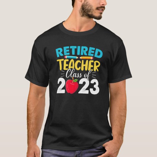 2023年退職した先生先生退職 Tシャツ (正面)
