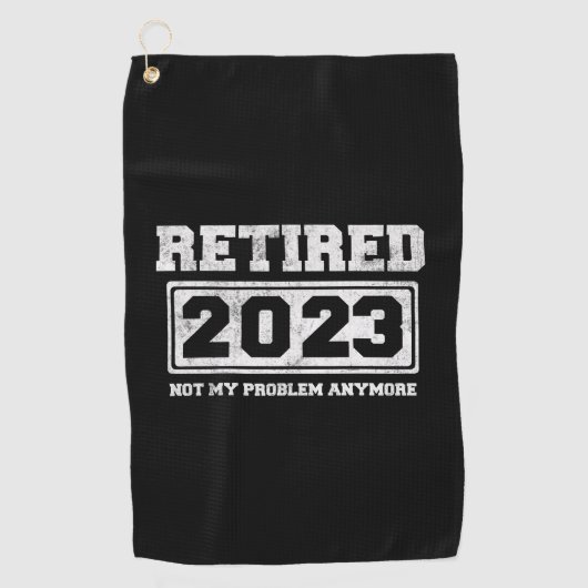 2023年退職しました 以後私の問題ではありません ゴルフタオル (正面)