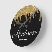 2023年金ゴールド卒業ギフトクラス ラウンド壁時計 (傾斜)