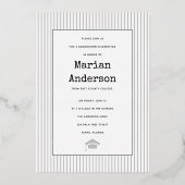 2023年銀箔のクラス卒業写真フォイル 箔招待状 (裏面)